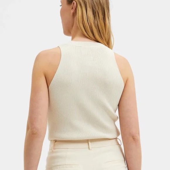 NWT Selected Femme SLFSOLINA KNIT TOP NOOS Sleeveless top Size M Birch Cream - Picture 3 of 14